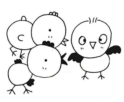 【小鸡的简笔画图片】幼儿画简单小鸡的画法简笔画