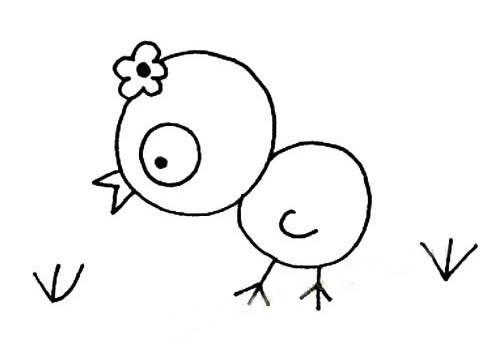 【小鸡的简笔画图片】幼儿画简单小鸡的画法简笔画