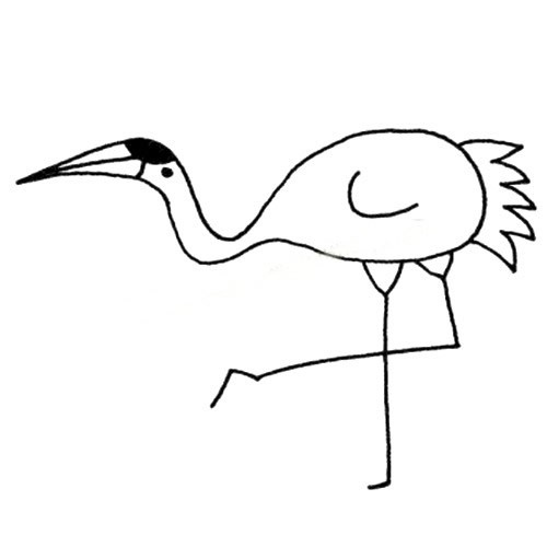 【丹顶鹤简笔画图片】6种不同的丹顶鹤简笔画画法图片