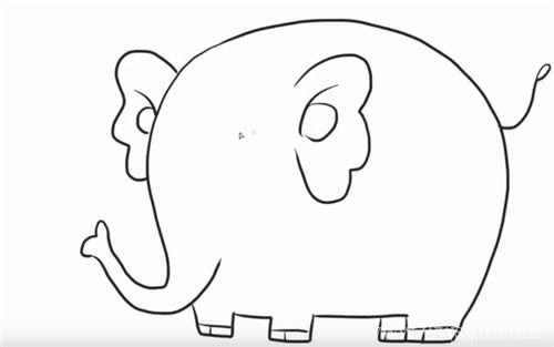 【大象简笔画图片】幼儿简笔画大象的画法步骤教程