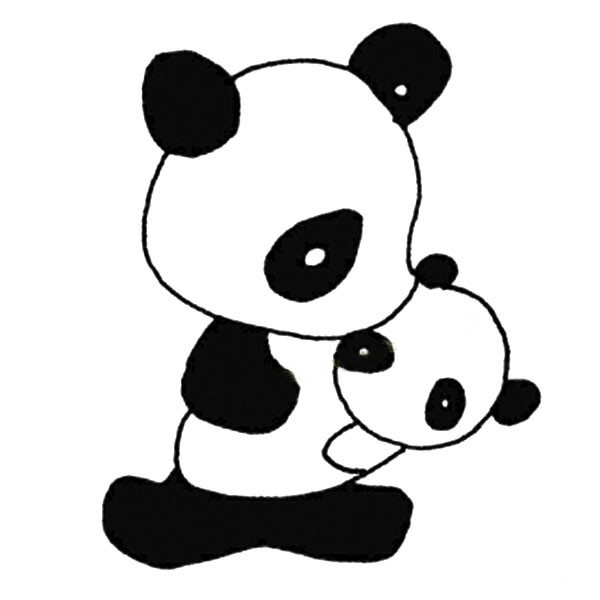 【大熊猫简笔画】6款简笔画大熊猫的简单画法图片