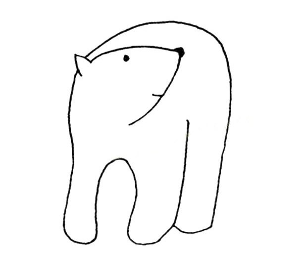 【简笔画北极熊的画法】四张简单的北极熊简笔画图片