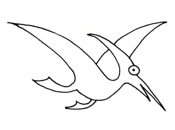 翼龙简笔画图片 - 3款不同的翼龙简笔画的画法
