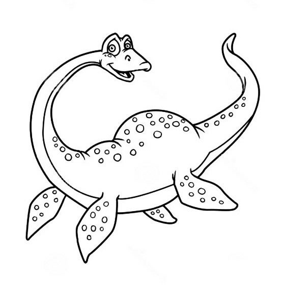 蛇颈龙简笔画 - 水中的恐龙蛇颈龙简笔画图片
