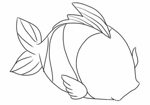 卡通鱼简笔画 - 可爱的鱼简笔画步骤教程