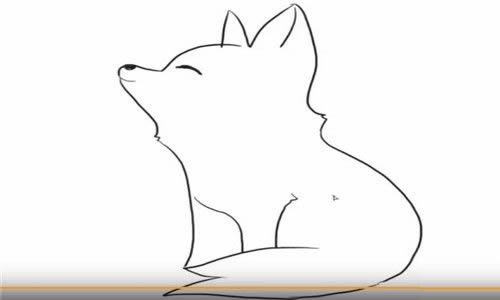 狐狸简笔画步骤图片 - 可爱的小狐狸简笔画教程