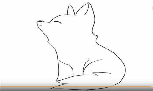 狐狸简笔画步骤图片 - 可爱的小狐狸简笔画教程