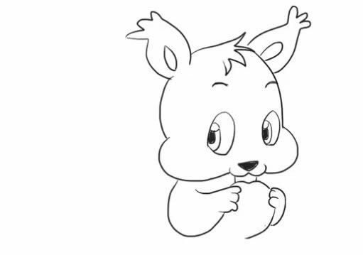 松鼠简笔画的画法步骤教程 爱吃坚果的松鼠简笔画如何画
