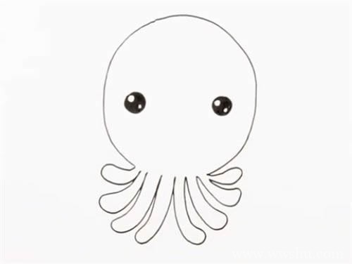 小章鱼简笔画步骤教程 如何画一只可爱的小章鱼简笔画