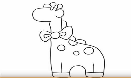 长颈鹿简笔画 - 可爱的长颈鹿简笔画画法步骤教程