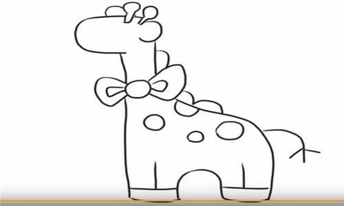 长颈鹿简笔画 - 可爱的长颈鹿简笔画画法步骤教程