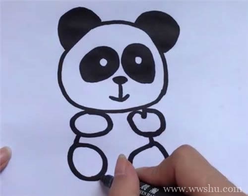七步画出熊猫简笔画步骤图解 - 熊猫简笔画步骤