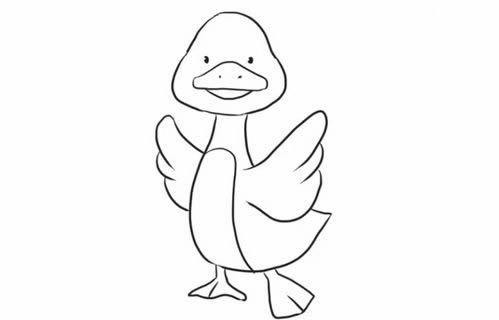 挥动翅膀的小鸭子简笔画步骤图解 - 小鸭子如何画简笔画