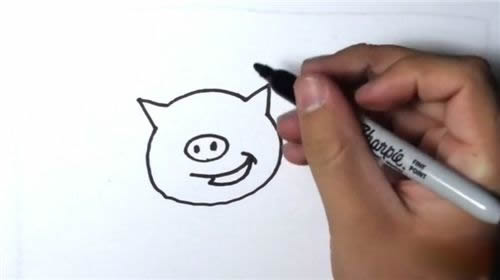 小猪简笔画的画法步骤图解教程 - 小猪简笔画如何画