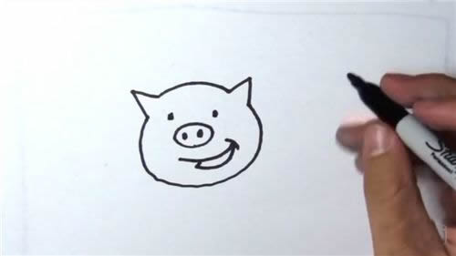 小猪简笔画的画法步骤图解教程 - 小猪简笔画如何画
