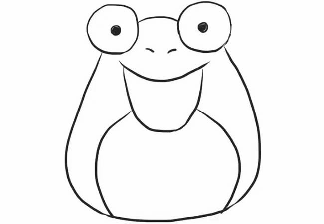 开心的青蛙简笔画的画法步骤图解教程 - 青蛙简笔画如何画