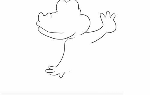 卡通鳄鱼简笔画的画法步骤图解 - 卡通鳄鱼如何画简笔画