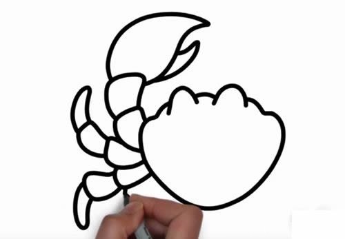螃蟹简笔画步骤图解教程 - 如何画螃蟹简笔画图片