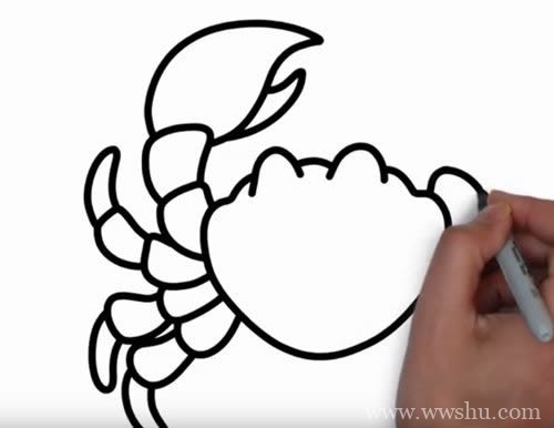 螃蟹简笔画步骤图解教程 - 如何画螃蟹简笔画图片
