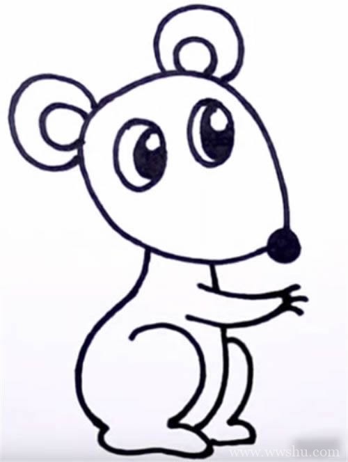 小老鼠吃蛋糕简笔画步骤图解教程 小老鼠如何画简笔画