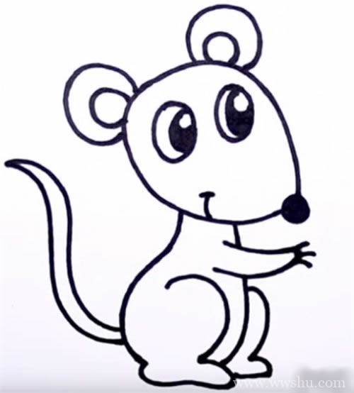 小老鼠吃蛋糕简笔画步骤图解教程 小老鼠如何画简笔画