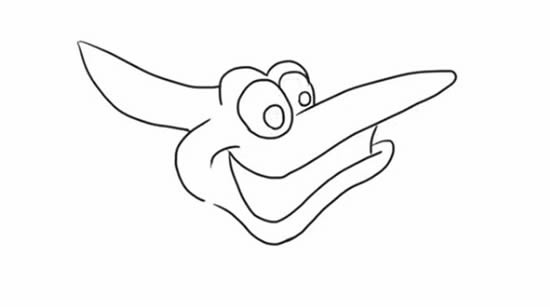 翼龙简笔画步骤图解教程 恐龙界的卡通翼龙简笔画如何画