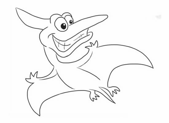 翼龙简笔画步骤图解教程 恐龙界的卡通翼龙简笔画如何画