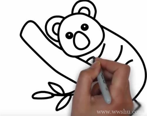 幼儿简笔画小考拉的画法步骤图解教程 考拉简笔画如何画