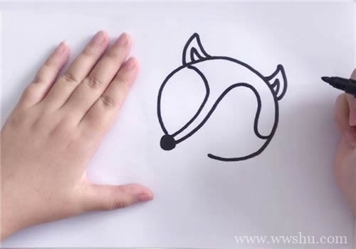 狐狸简笔画画法步骤图解教程 幼儿简笔画狐狸如何画