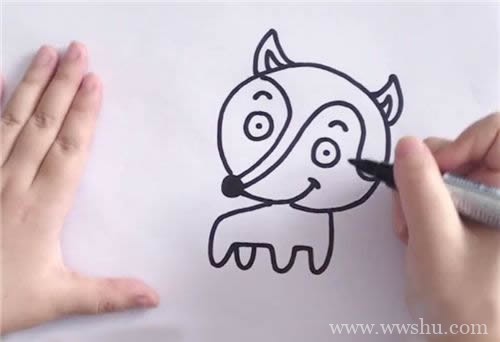 狐狸简笔画画法步骤图解教程 幼儿简笔画狐狸如何画
