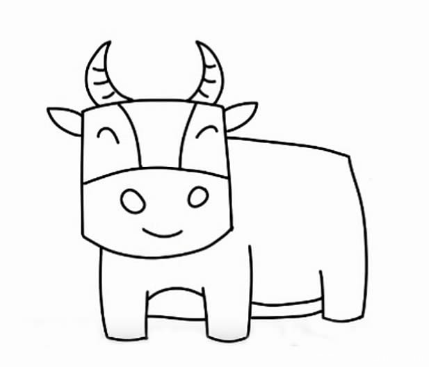 黄牛动物简笔画如何画 大黄牛简笔画的画法步骤图解教程