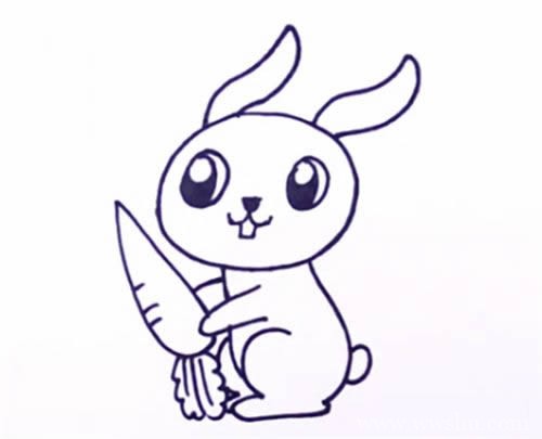 偷萝卜的兔子简笔画如何画 偷萝卜的兔子简笔画步骤图片大全