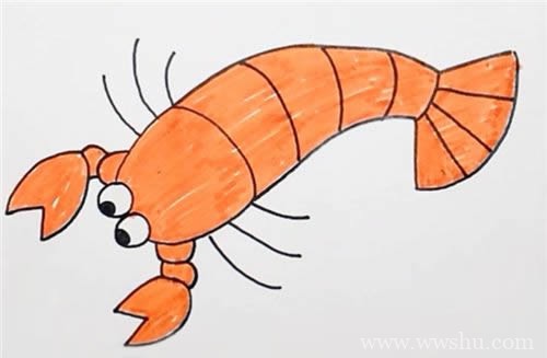 龙虾简笔画如何画 龙虾简笔画的画法步骤图解教程