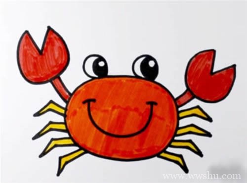 怎样画螃蟹简笔画 简笔画螃蟹的画法步骤图片