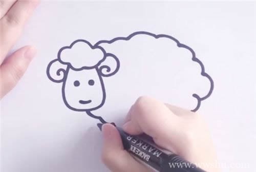 小羊的画法简笔画图片 简笔画小羊的画法步骤图片