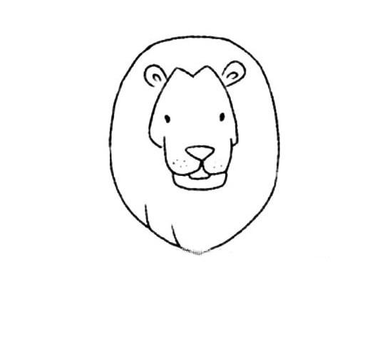 动物的画法：雄狮/狮子简笔画步骤图片
