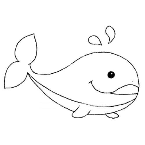 动物的画法 鲸鱼简笔画步骤图片