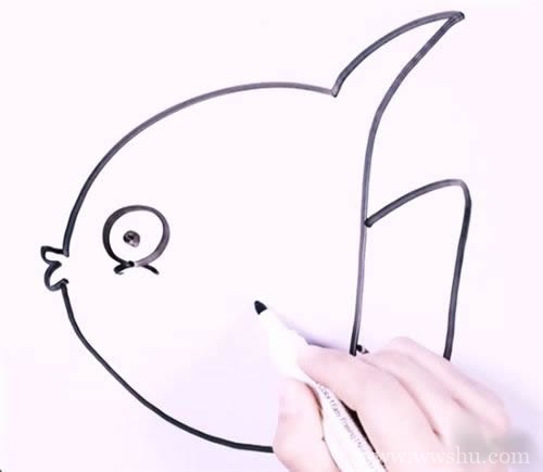 简笔画热带鱼的画法 热带鱼简笔画步骤图片