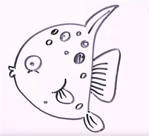 简笔画热带鱼的画法 热带鱼简笔画步骤图片