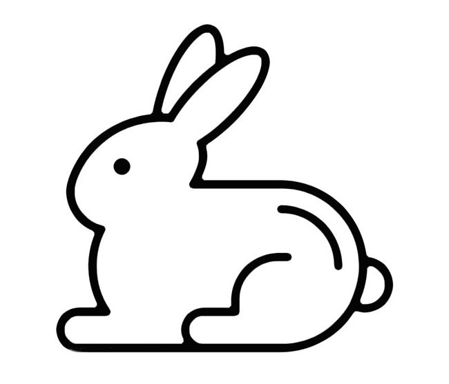 趴着的可爱小白兔简笔画图片 兔子简笔画