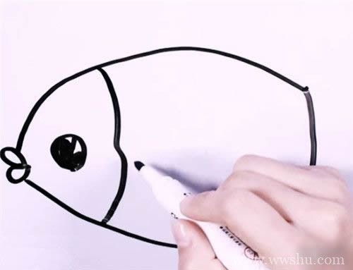 【花斑鱼的简笔画】花斑鱼的简笔画步骤图解教程