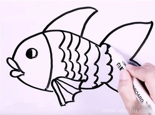 【金鱼图片简笔画】简笔画金鱼的画法步骤图片