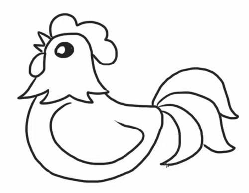 【公鸡简笔画图片】简笔画公鸡的画法步骤图片