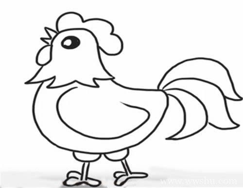 【公鸡简笔画图片】简笔画公鸡的画法步骤图片