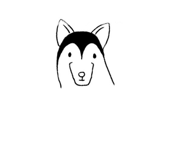 【雪橇犬简笔画】爱斯基摩犬/雪橇犬简笔画步骤图解教程