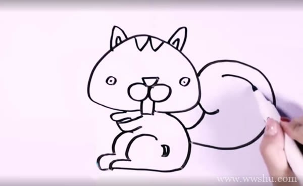 【可爱小松鼠简笔画】可爱小松鼠的画法简笔画步骤图解