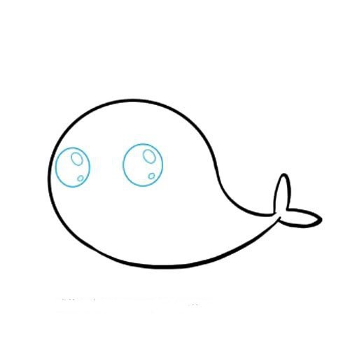 【独角鲸简笔画】可爱的独角鲸简笔画步骤图解教程