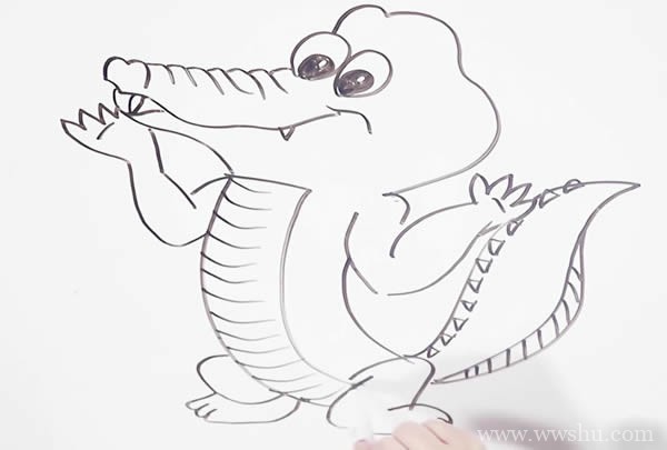 【卡通鳄鱼简笔画】如何画卡通鳄鱼简笔画步骤图解