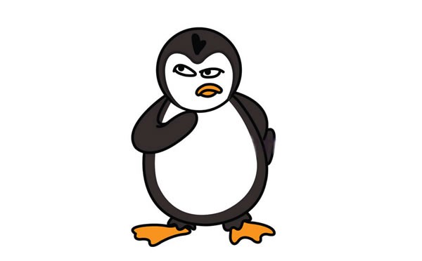 企鹅简笔画 使坏的企鹅简笔画步骤教程及图片大全