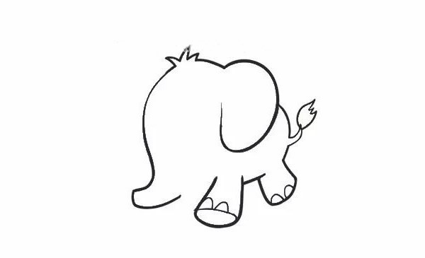【卡通大象简笔画】可爱的卡通大象简笔画步骤图解教程